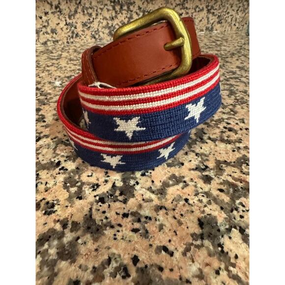 NWT Smathers and Branson American flag Needlepoint Belt size 36 - Picture 1 of 6